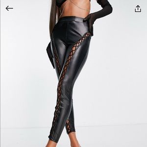 NWT ASOS Anne Summers Matte PU Lace Up Leggings
